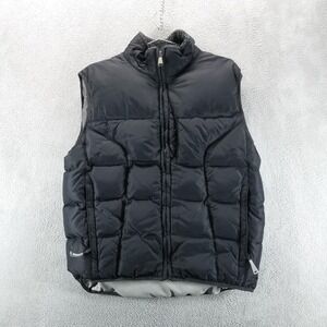 GAP Puffer Vest Mens Small Black Down Quilted‎ Zip Front Sleeveless Outdoors